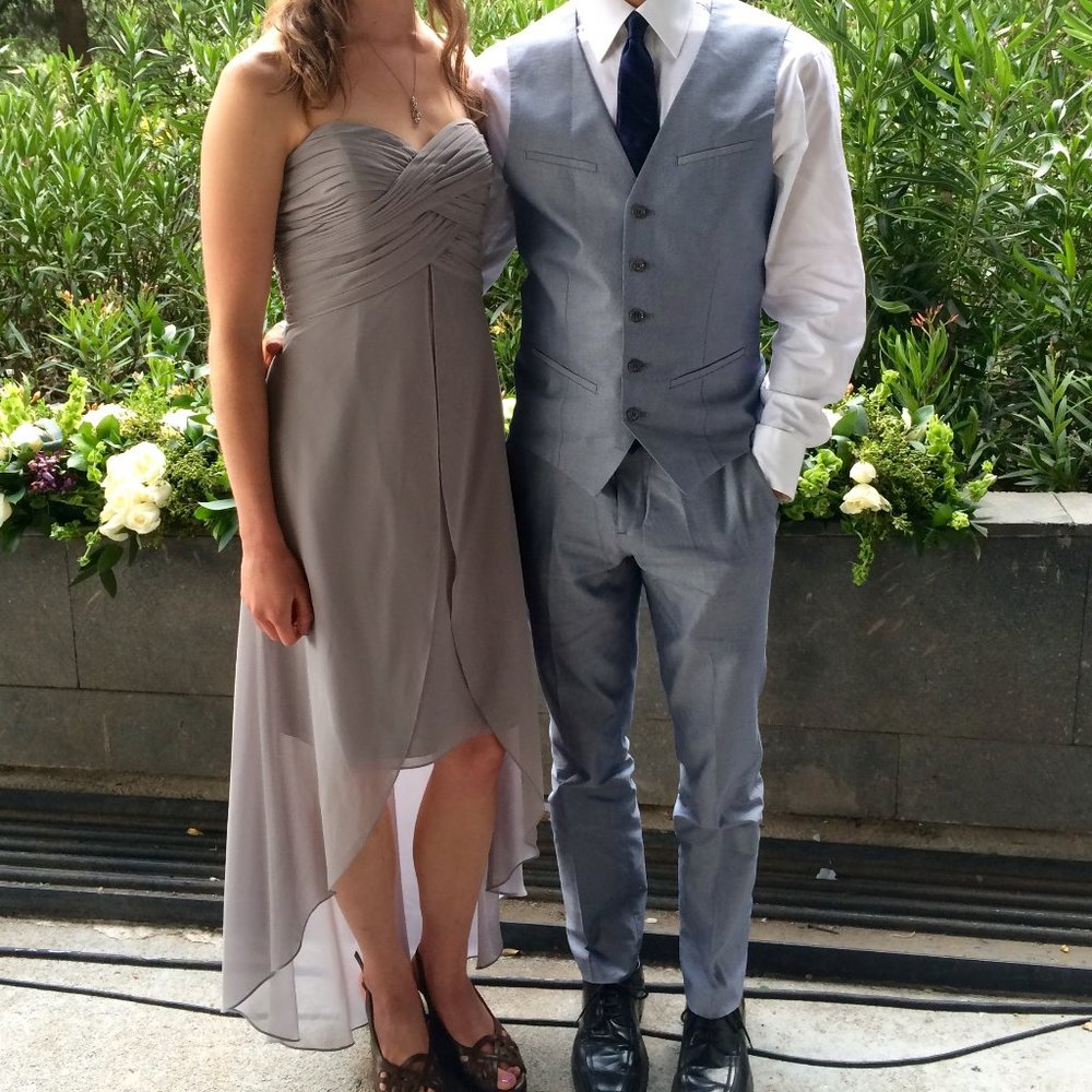 David's Bridal High-Low Strapless Bridesmaid Dress